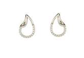 Charming Design Tear Drop 925 Sterling Silver Earrings studded with CZ